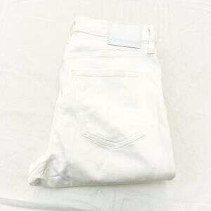 Denim Forum The Arlo High Rise Straight Off White Button Fly Denim Jean 28 x 28